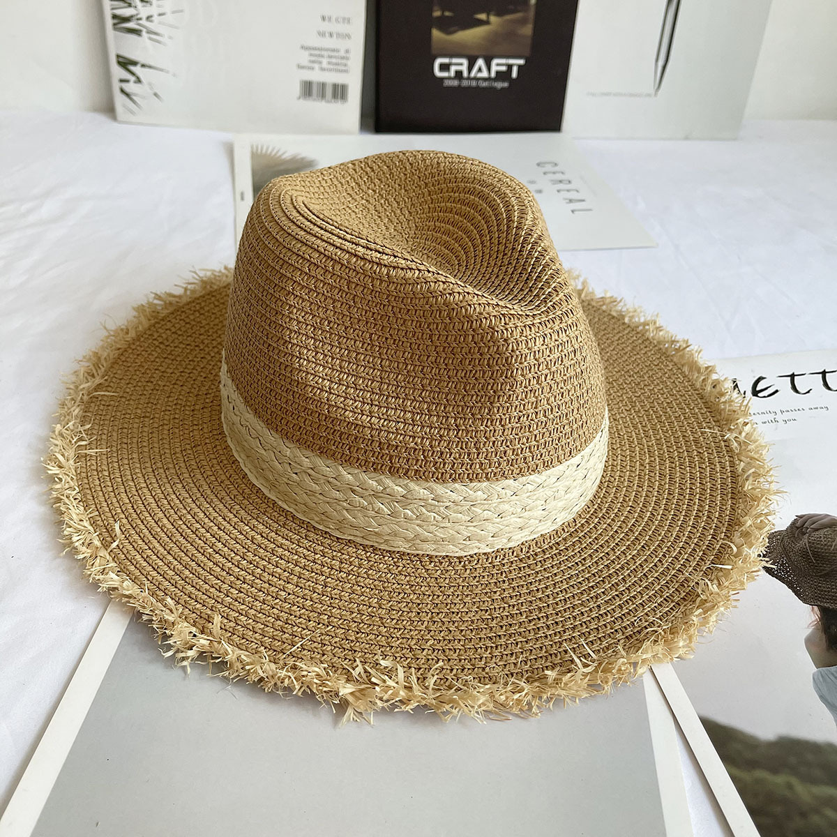 Fringed Brim Panama Hat Wide B - Cowboy Hat Straw ulasan dan harga