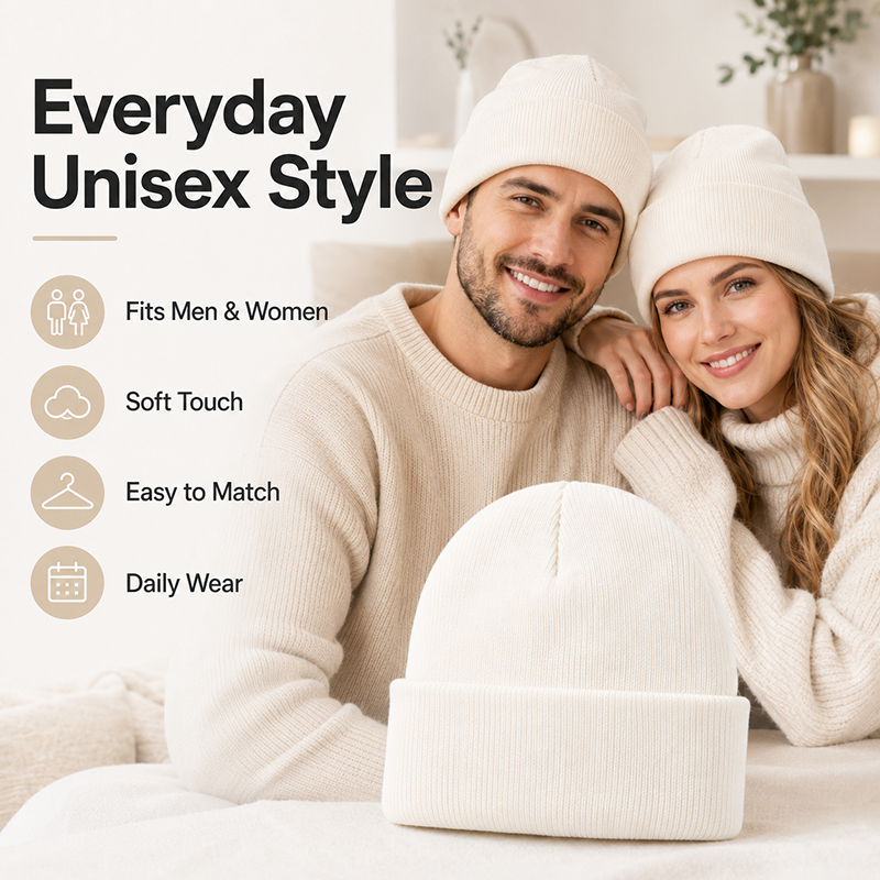 Unisex Knit Beanie Warm Acryli - Beanie Cuffed Knit ulasan dan harga