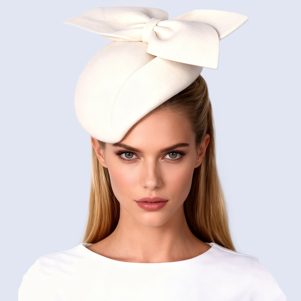 FS Black White Wool Church Hat - Beret French Wool ulasan dan harga