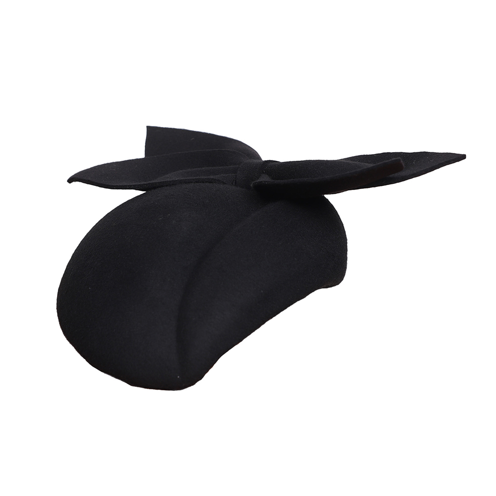 FS Black White Wool Church Hat - Beret French Wool ulasan dan harga