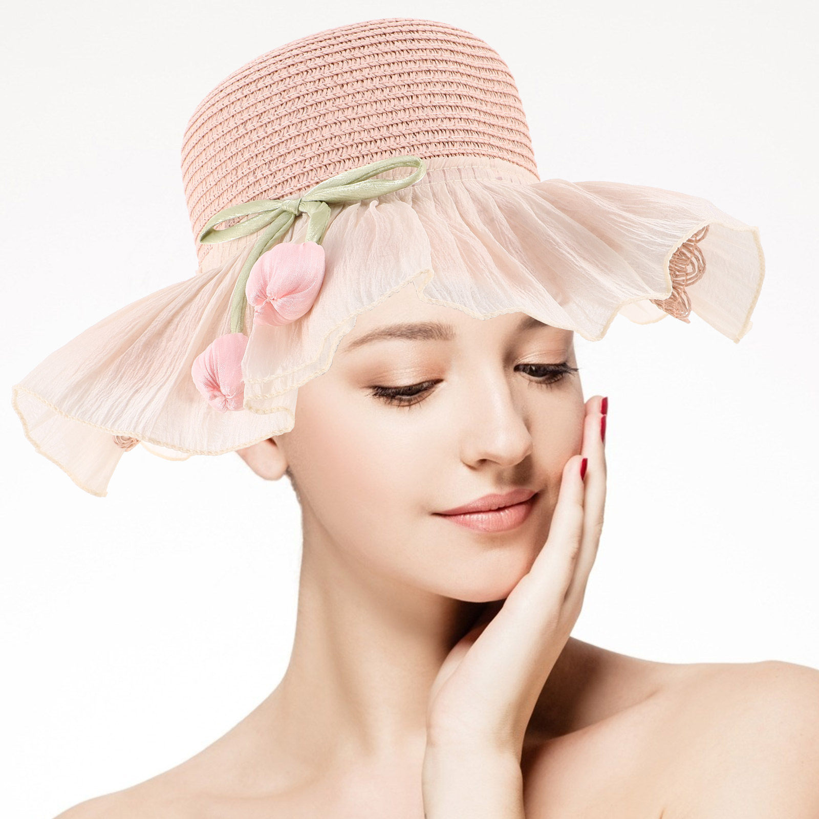 Girls Straw Sun Hat Summer Bre - Sun Hat Wide Brim ulasan dan harga