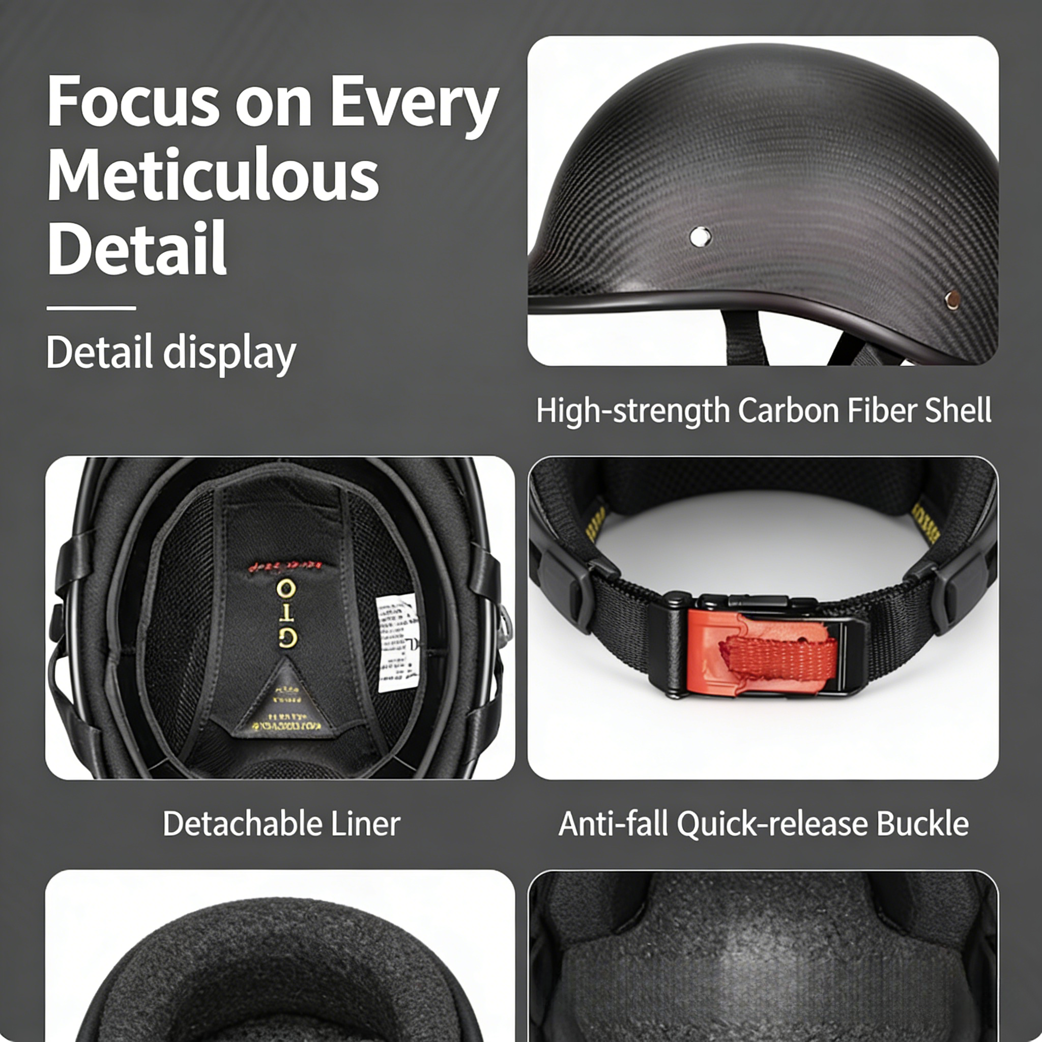 Lightweight Carbon Fiber Half  - Skull Cap Helmet Liner ulasan dan harga
