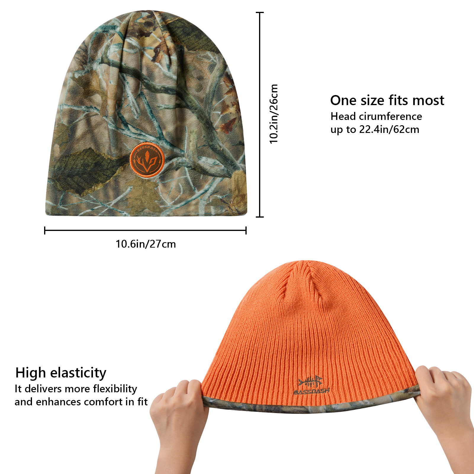 BASSDASH Reversible Windproof  - Beanie Cuffed Knit ulasan dan harga
