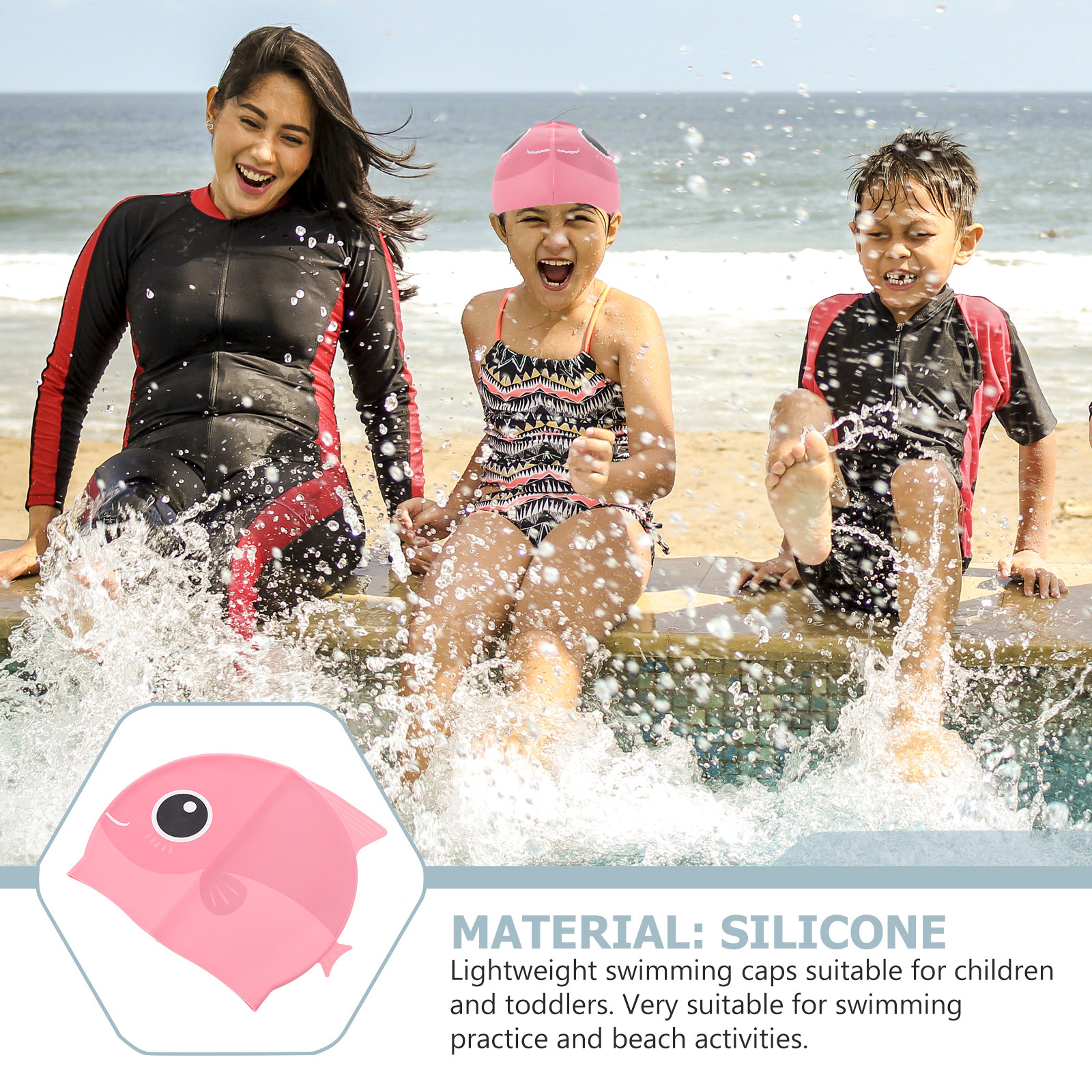 Cartoon Silicone Swim Cap Swim - Swim Hat Silicone ulasan dan harga