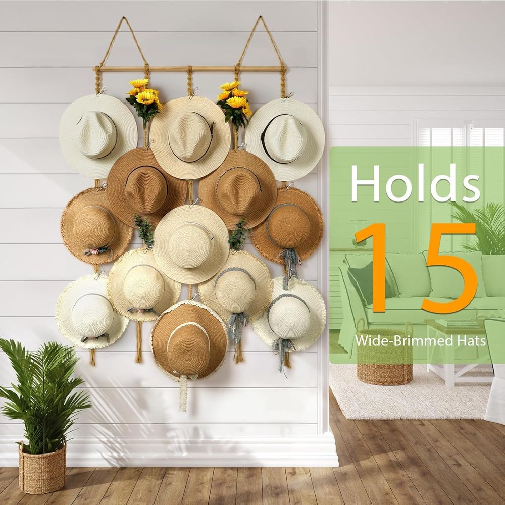 Hat Organizer Rack or Wall 15  - Sun Hat Wide Brim ulasan dan harga