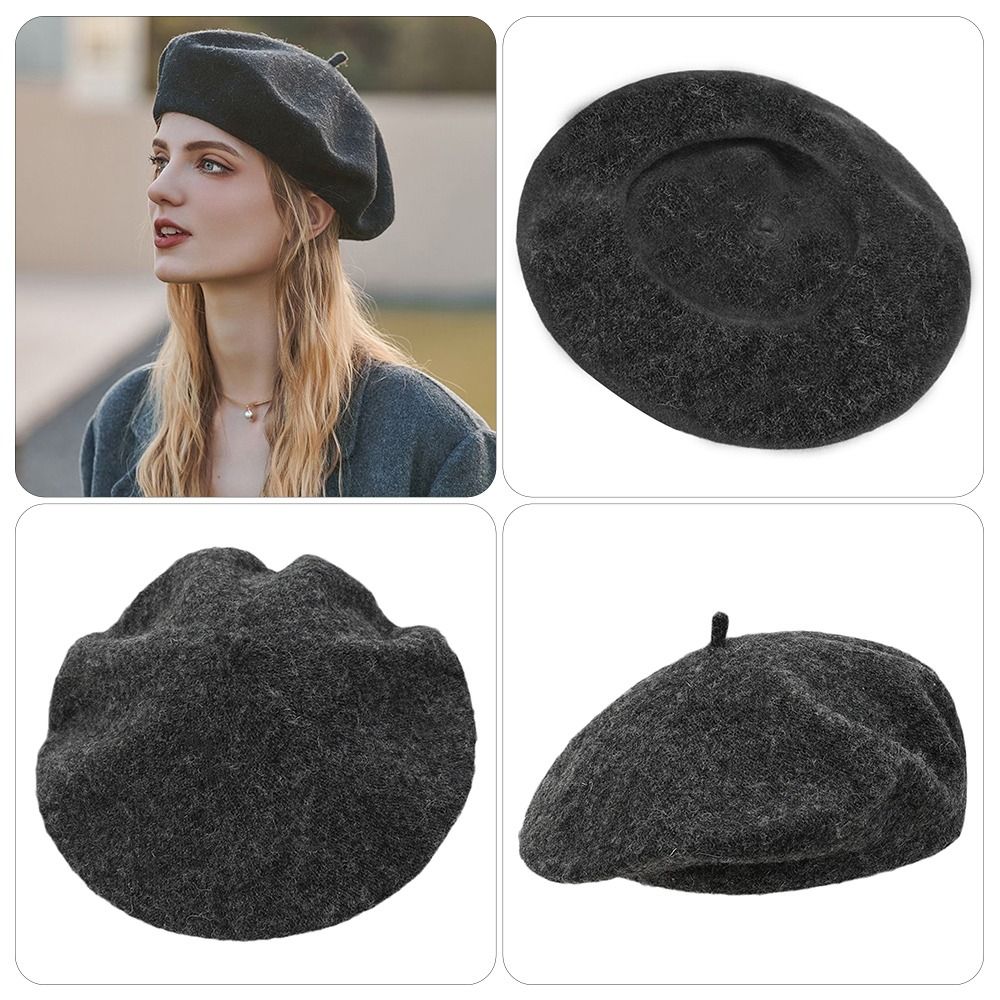 Autumn Winter Warm Wool Berets - Beret French Wool ulasan dan harga